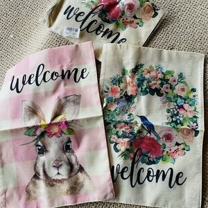 Garden Spring Easter flags set of 3 12x18